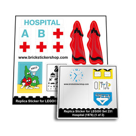 Replacement sticker fits LEGO 231 - Hospital