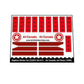 Replacement sticker Lego 611-2 - Air Canada Jet Plane