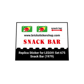 Replacement sticker Lego 675 - Snack Bar