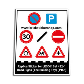 Replacement Sticker for Set 432-1 - Road Signs (The Building Toy)