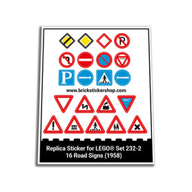 Replacement Sticker for Set 232-2 - 16 Road Signs