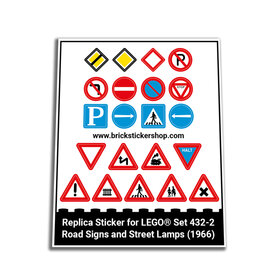 Replacement Sticker for Set 432-2 - Road Signs and Street Lamps