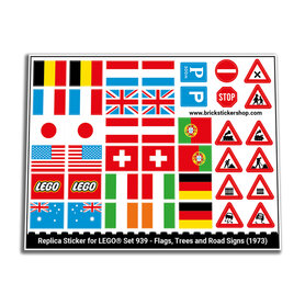 Replacement sticker fits LEGO 939 - Flags, Trees and Road Signs