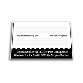 Custom Sticker - Part 3855pb002 - Window 1 x 4 x 3 with 5 White Stripes Pattern