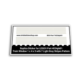 Custom Sticker - Part 4034pb01 - Train Window 1 x 4 x 3 with 7 Light Gray Stripes Pattern