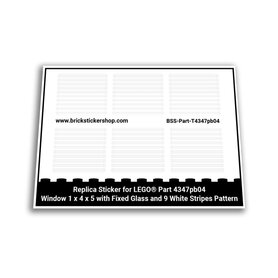 Custom Sticker - Part 4347pb04 - Window 1 x 4 x 5 with Fixed Glass and 9 White Stripes Pattern