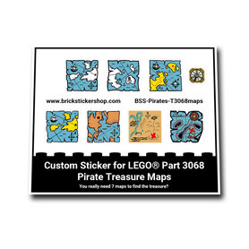 Custom Sticker - Pirates 2 x 2 Tile Pirate Treasure Maps