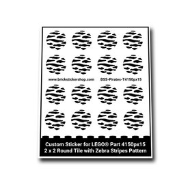 Custom Sticker - Pirates 2 x 2 Round Tile with Zebra Stripes