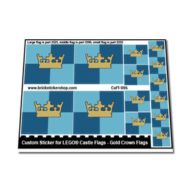 Custom Sticker - Gold Crown Flags