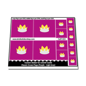 Custom Sticker - Classic Crown Flags (Purple - Light Grey)