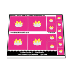 Custom Sticker - Classic Crown Flags (Dark Pink - Light Grey)