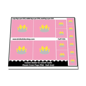 Custom Sticker - Classic Crown Flags (Pink - Dark Grey)