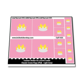Custom Sticker - Classic Crown Flags (Pink - Light Grey)