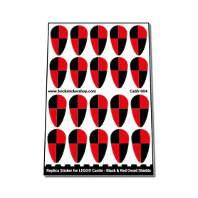 Custom Sticker - Black & Red Ovoid Shields