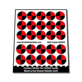 Custom Sticker - Black & Red Round Shields (2x2)