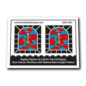 Custom Sticker - Door Swivel Flat Base with Stained Glass Knight Pattern