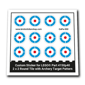 Custom Sticker - 2 x 2 Round Tile with Archery Target Pattern