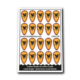 Custom Sticker - Castle Knight - Black Raven Ovoid Shields