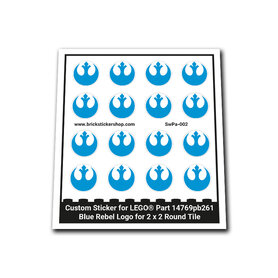 Custom Sticker - Blue Rebel Logo for 2 x 2 Round Tile
