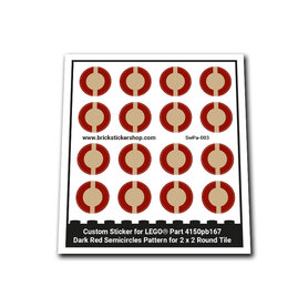 Custom Sticker - Dark Red Semicircles Pattern for 2 x 2 Round Tile