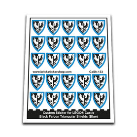 Custom Sticker - Black Falcon Triangular Shields (Blue)