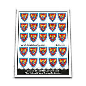 Custom Sticker - Blue Yellow Dragon Triangular Shields
