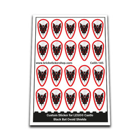 Custom Sticker - Black Bat Ovoid Shields