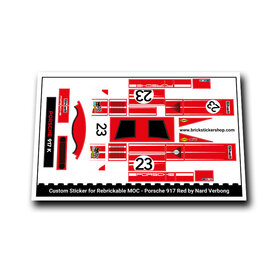 Custom Sticker - Rebrickable MOC 134392 - Porsche 917K (Red Version) by NV Carmocs