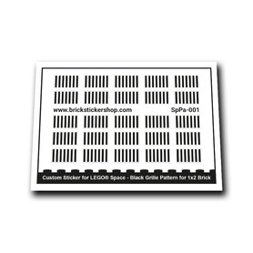 Custom Sticker - Black Grille Pattern for 1x2 Brick