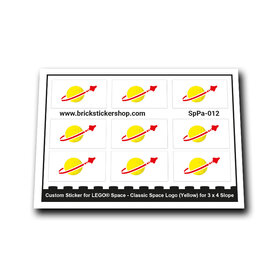 Custom Sticker - Classic Space Logo (Yellow) for 3 x 4 Slope