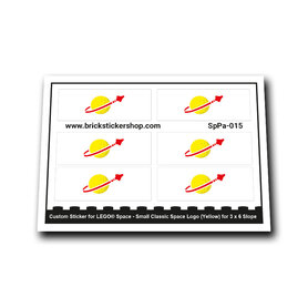 Custom Sticker - Small Classic Space Logo (Yellow) for 3 x 6 Slope