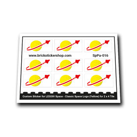 Custom Sticker - Classic Space Logo (Yellow) for 2 x 4 Tile