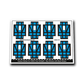 Custom Sticker - Blue Window with Black Stripes