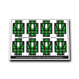 Custom Sticker - Green Window with Black Stripes