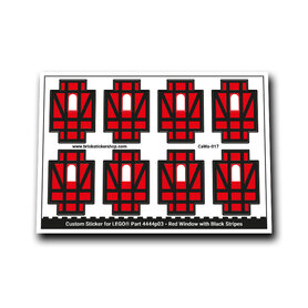 Custom Sticker - Red Window with Black Stripes