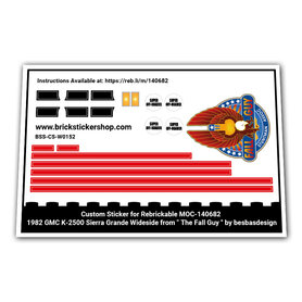 Custom Sticker - Rebrickable MOC-140682 - 1982 GMC K-2500 Sierra Grande Wideside from " The Fall Guy " by besbasdesign