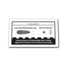 Custom Sticker - Rebrickable MOC  143058 - Jaguar XK120 (2IN1 OTS & FHC) by SFH_Bricks