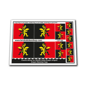 Custom Sticker - Dragon Standing Flags
