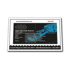 Custom Plaque for Set 10019 - Rebel Blockade Runner - UCS