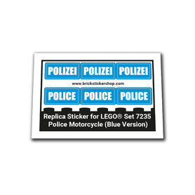 Replacement Sticker for Set 7235 - Police Motorcycle (Blue Version)