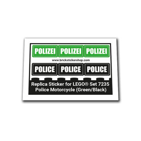 Replacement Sticker for Set 7235 - Police Motorcycle (Green and Black)