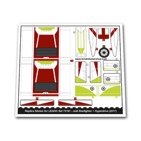 Replacement Sticker for Set 75191 - Jedi Starfighter with Hyperdrive