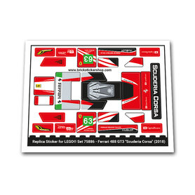 Replacement Sticker for Set 75886 - Ferrari 488 GT3 Scuderia Corsa