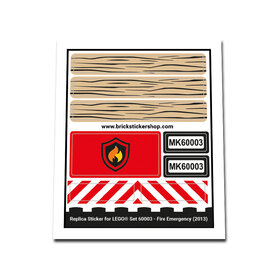 Replacement Sticker for Set 60003 - Fire Emergency