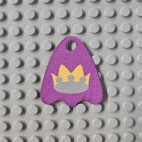 Custom Cloth -  Cape with Round Lobes and Classic Crown on Purple