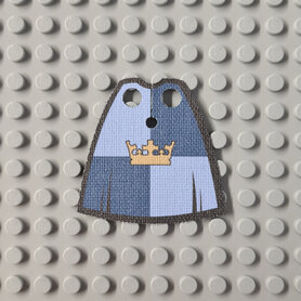 Custom Cloth - Standard Cape with Crown on Blue and Medium Blue Pattern