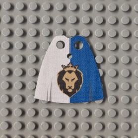 Custom Cloth - Standard Cape with Lion Head on White and Blue Pattern