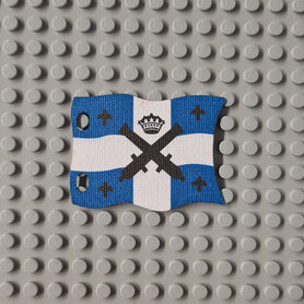 Custom Cloth - White Flag with Black Crossed Cannons and Crown (2525px2)