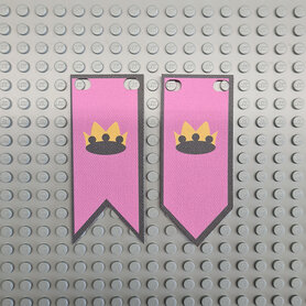 Custom Cloth - Banner with Yellow Castle Crown on Pink