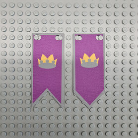 Custom Cloth - Banner with Yellow Castle Crown on Purple